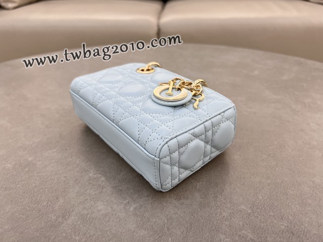 Dior专柜新款迪奥高仿原单太空蓝羊皮Lady D-Joy手袋手提肩背斜挎女包 djfk1831